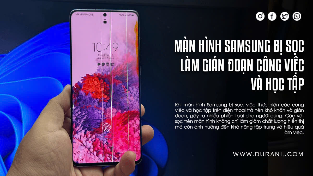 Màn hình Samsung bị sọc làm gián đoạn công việc và học tập