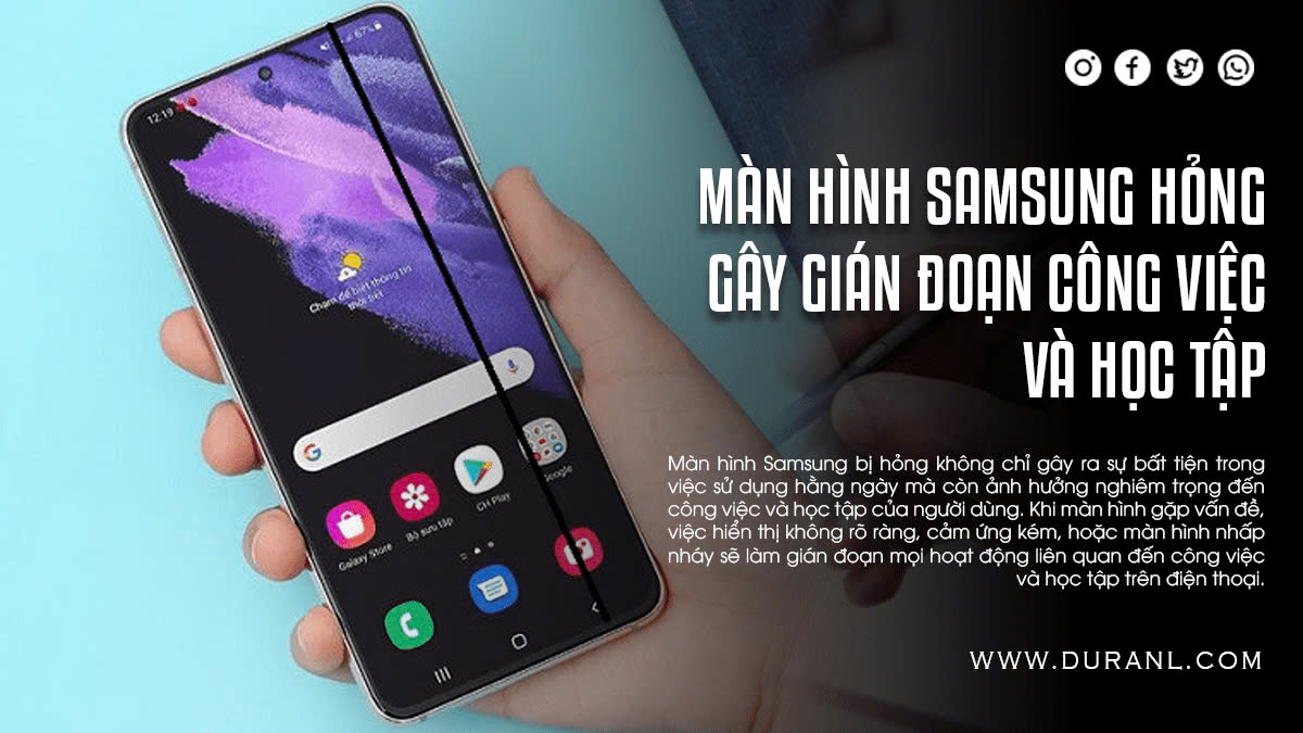 Màn hình Samsung hỏng gây gián đoạn công việc và học tập