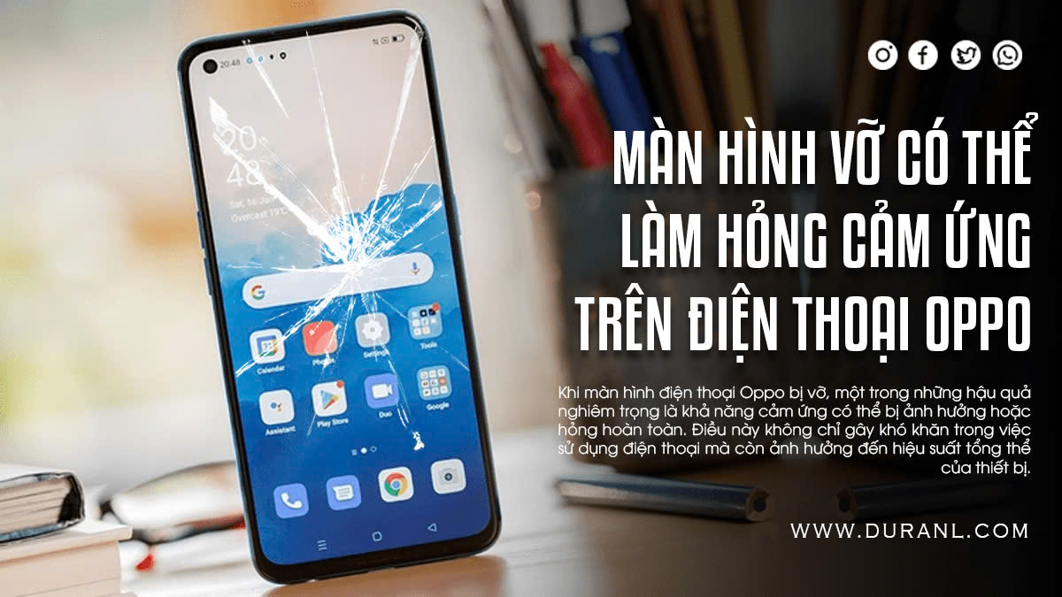 Màn hình vỡ có thể làm hỏng cảm ứng trên điện thoại Oppo