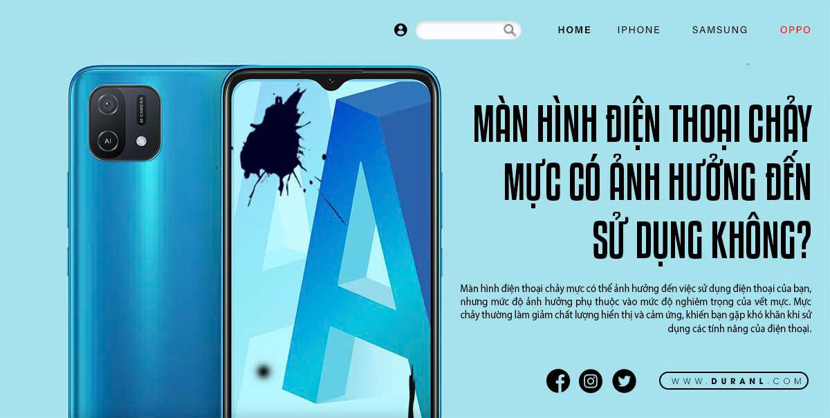 Màn hình điện thoại chảy mực có ảnh hưởng đến sử dụng không?