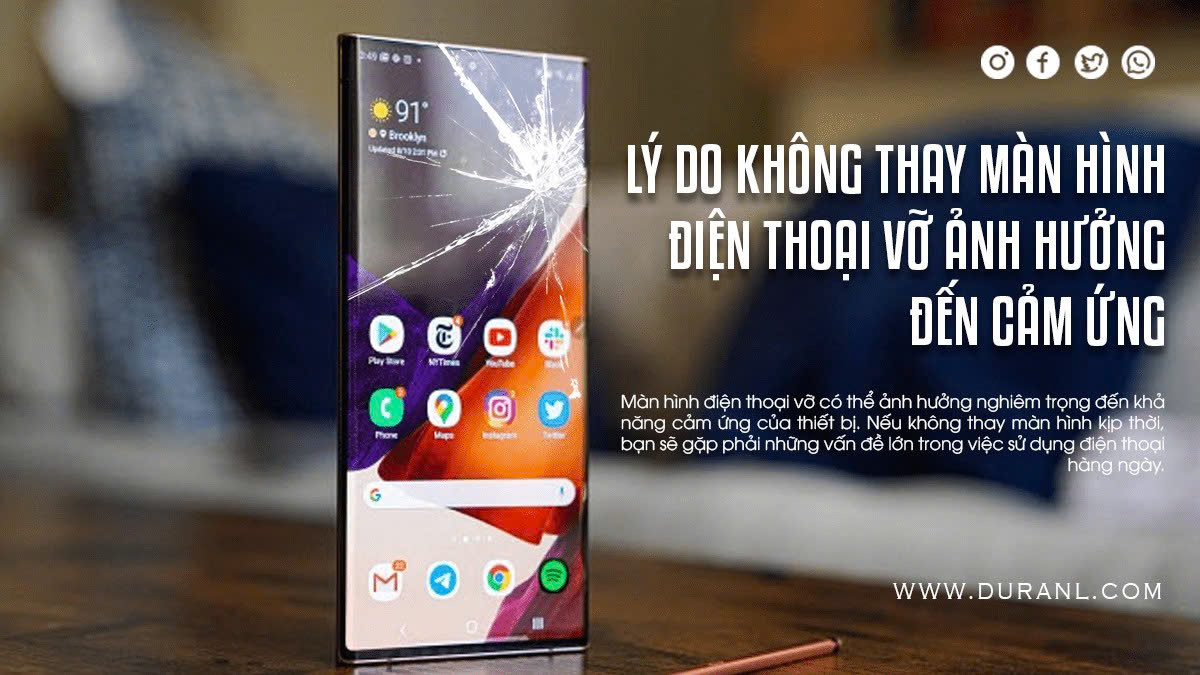 Lý do không thay màn hình điện thoại vỡ ảnh hưởng đến cảm ứng