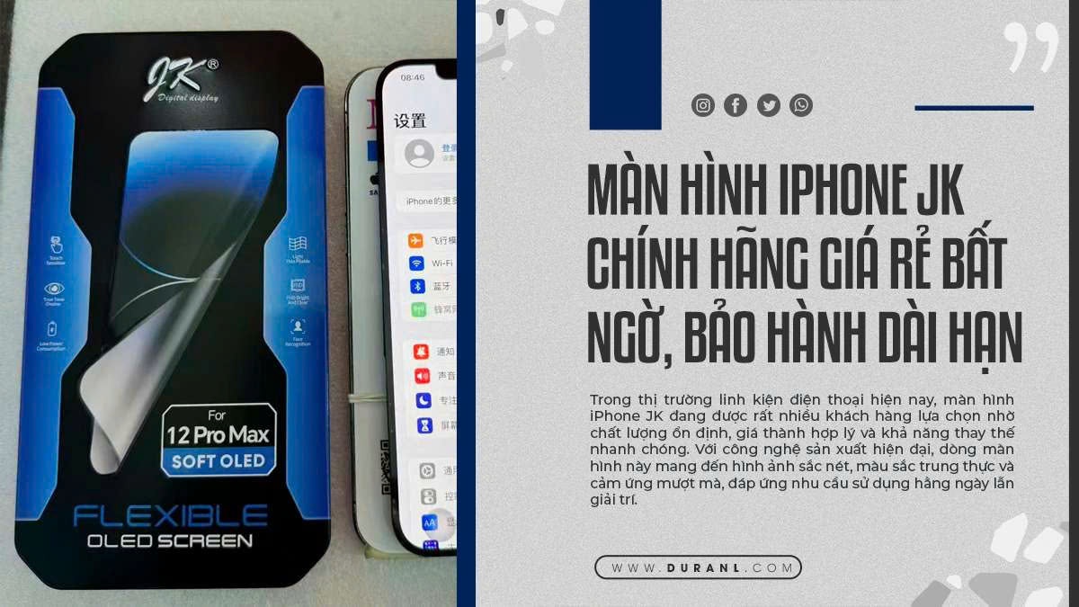 Màn hình iPhone JK chính hãng Giá rẻ bất ngờ, bảo hành dài hạn