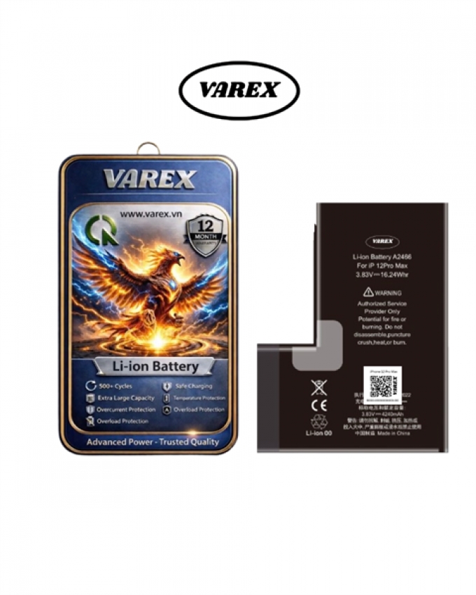Cell VAREX Dung Lượng Cao IP 12 Pro Max