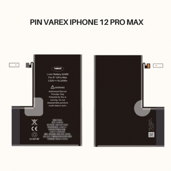 PIN VAREX Dung Lượng Cao IP 12 Pro Max
